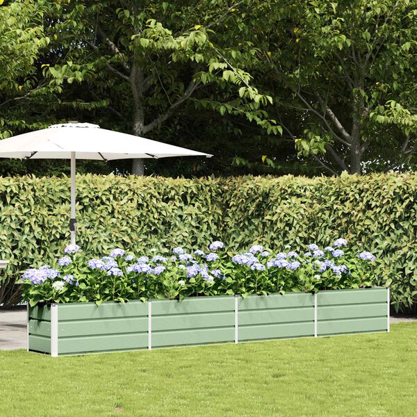 vidaXL Kukkalaatikko Pastelli vihre&auml; 480 x 50 x 45 cm Galvanoitu ter&auml;s