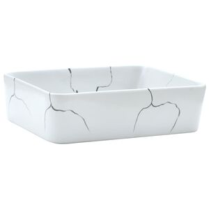 vidaXL Pesuallas tasolle valkoinen suorakaide 46x35,5x13 cm keraaminen