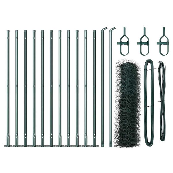 vidaXL Aitalatu Vihre&auml; 25 x 0,6 m (50 mm verkko) Ter&auml;st&auml; ja PVC:t&auml;