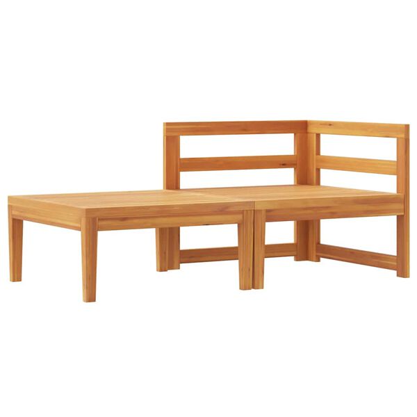 vidaXL 2-osainen Puutarhasohvasarja t.harmaat tyynyt täysi akasiapuu