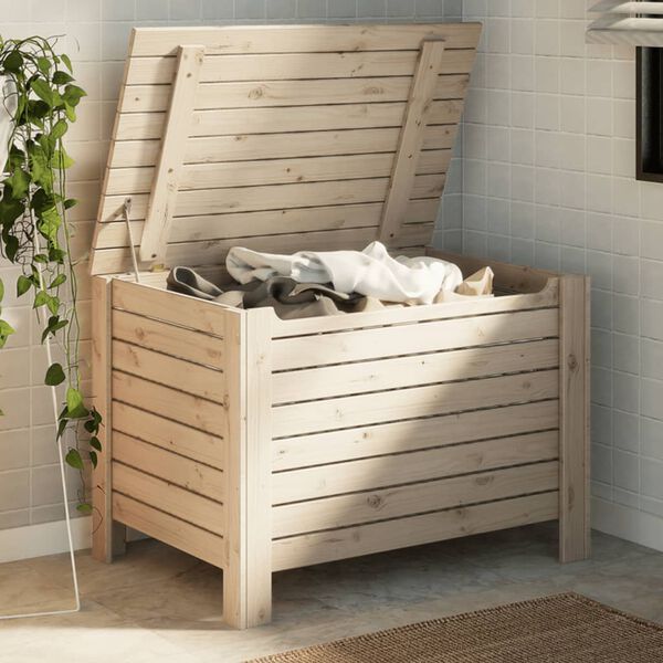 vidaXL Säilytyslaatikko kannella RANA 80x49x54 cm täysi mänty