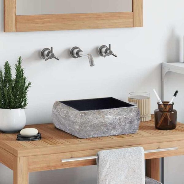 vidaXL Pesuallas musta 30x30x13 cm marmori