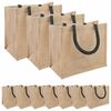 vidaXL Juutti k&auml;silaukut 10 Luonnollinen ja musta 26 x 22 x 14 cm
