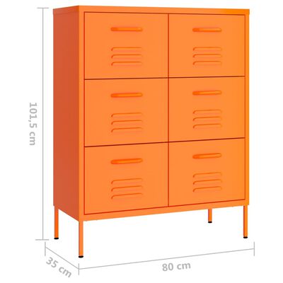 vidaXL Lipasto oranssi 80x35x101,5 cm teräs