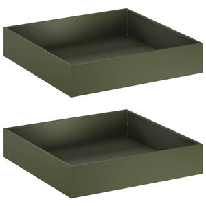 vidaXL Puutarha ruukku 2 kpl Oliivinvihre&auml; 100 x 100 x 20 cm