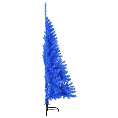 vidaXL Tekojoulukuusen puolikas jalustalla sininen 120 cm PVC