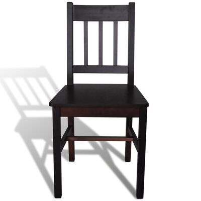 vidaXL Ruokapöydän tuolit 2 kpl tummanruskea mänty