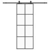 vidaXL Liukuovi asennustarvikkeilla musta 76x205 cm ESG lasi