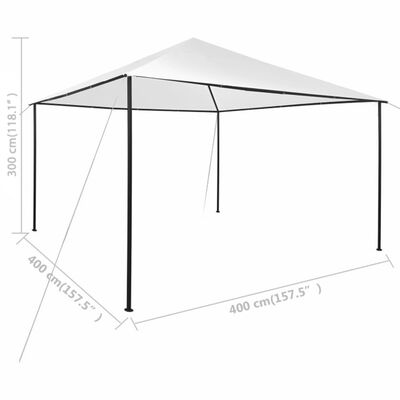 vidaXL Huvimaja 4x4x3 m valkoinen 180 g/m²