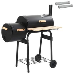 vidaXL Ulkoilma grilli 104 x 58 x 114 cm Ter&auml;s Musta