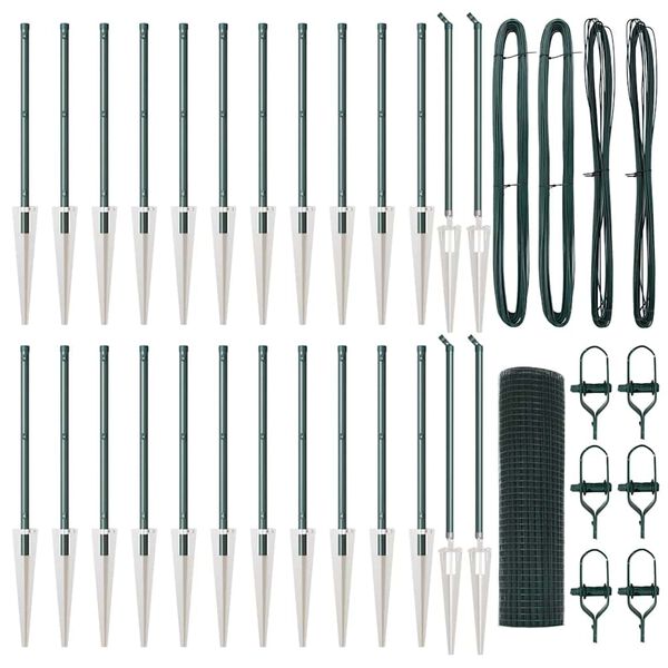 vidaXL Aitalatu Vihreä 50 x 0,6 m (12 x 12 mm verkko) Teräs ja PVC