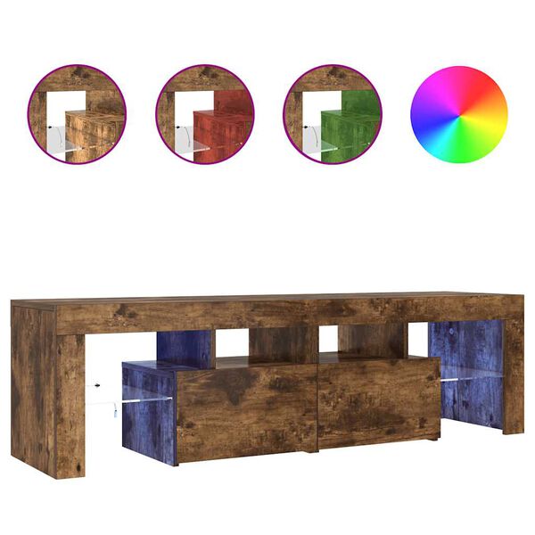 vidaXL TV-taso LED-valoilla savutammi 140x36,5x40 cm