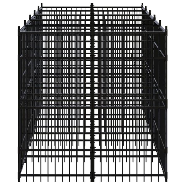 vidaXL Koiran ulkohäkki teräs 9,22 m²