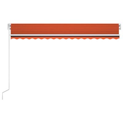 vidaXL Sisäänkelattava markiisi LED-valolla 400x350 cm oranssi/ruskea