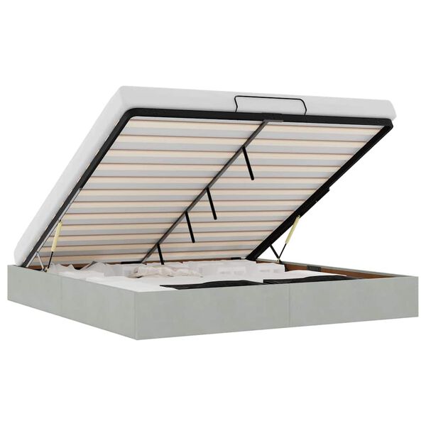 vidaXL Ottomaanien s&auml;ngyn runko ilman patjaa vaaleanharmaa sametti