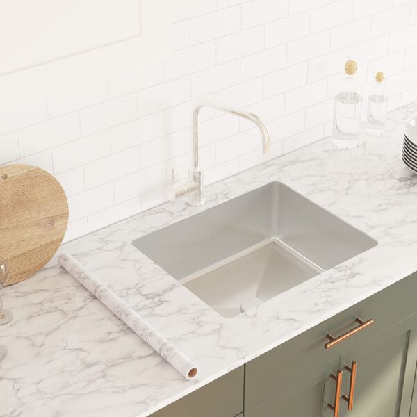 vidaXL Itsekiinnittyv&auml; kalustetarra marmorinvalkoinen 90x500 cm PVC