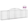 vidaXL Kaarevat kivikorit 12 kpl 300x30x80/100 cm galvanoitu rauta