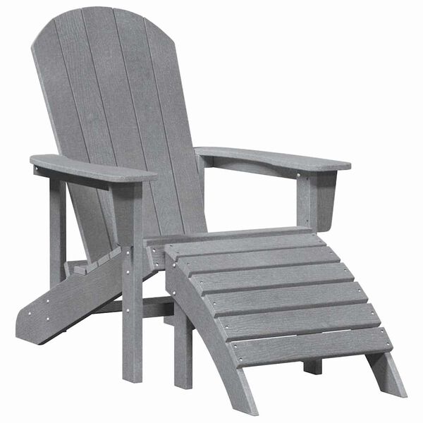 vidaXL Adirondack-tuoli Vaaleanharmaa 82 x 74 x 92 cm HDPE