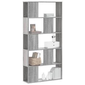 vidaXL Kirjahylly 5 tasoa harmaa Sonoma 80,5x23,5x162,5 cm puu