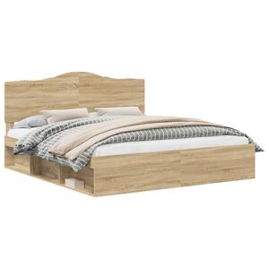 vidaXL S&auml;ngyn runko Sonoma 6FT Super King Size Massiivinen m&auml;nty