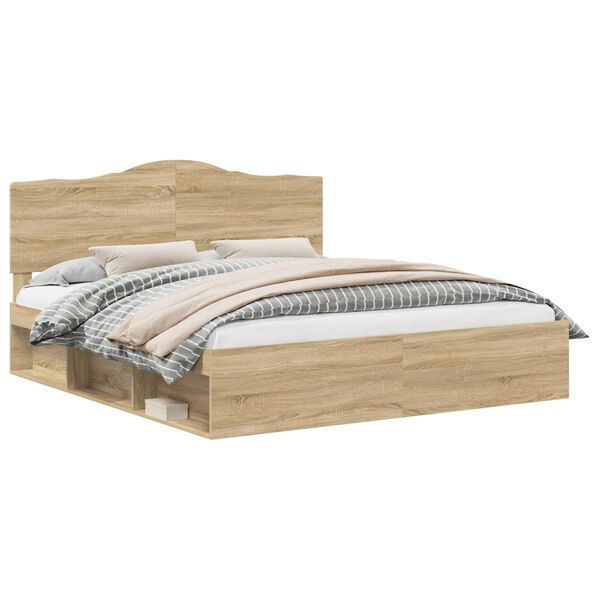 vidaXL S&auml;ngyn runko Sonoma 6FT Super King Size Massiivinen m&auml;nty