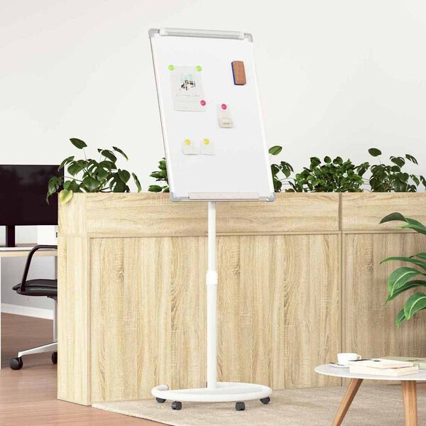 vidaXL Magneettinen valkotaulu Harmaa ja valkoinen 62 x 62.5 x 197 cm