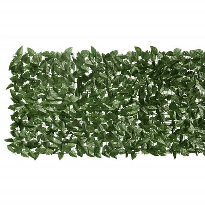 vidaXL Parvekkeen suoja tummanvihreillä lehdillä 300x75 cm
