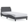 vidaXL S&auml;ngynrunko Dover tummanharmaa 90x190 cm sametti