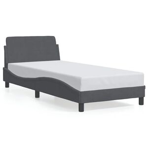 vidaXL S&auml;ngynrunko Dover tummanharmaa 90x190 cm sametti