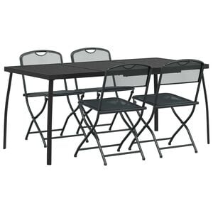 vidaXL Ulkokalusteet Setti 5 pcs Antrasiitti Rautaa ja ter&auml;st&auml;