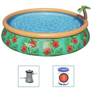 Bestway Fast Set t&auml;ytett&auml;v&auml; Paradise Palms uima-allassetti 457x84 cm