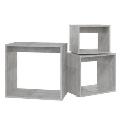 vidaXL Sarjapöydät 3 kpl betoninharmaa lastulevy