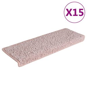 vidaXL Portaiden matot 15 kpl 65x21x4 cm vaaleanpunaiset suorakaiteen muotoiset reunat