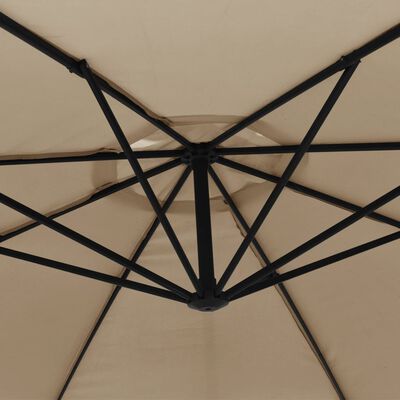 vidaXL Riippuva aurinkovarjo alumiinipylväällä 350 cm ruskeanharmaa
