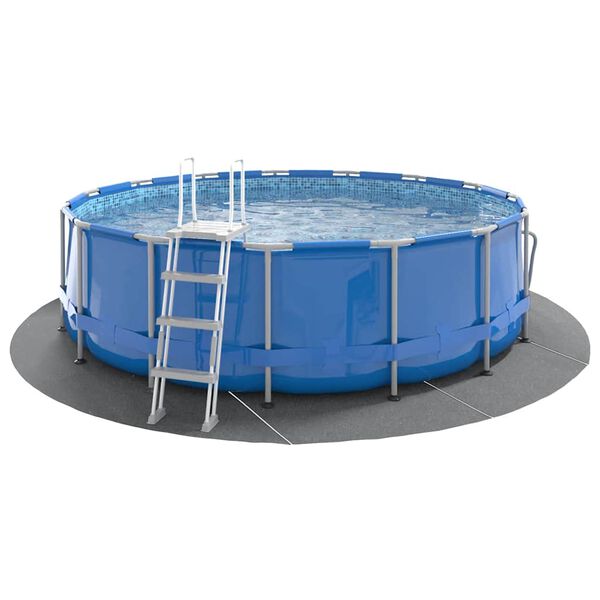 vidaXL Uima-altaan aluskangas harmaa Ø428 cm polyesteri geotekstiili