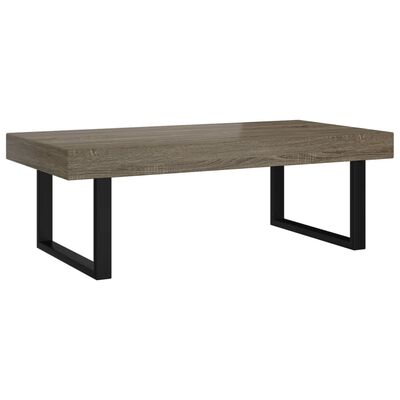 vidaXL Sohvapöytä harmaa ja musta 120x60x40 cm MDF ja rauta
