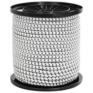 vidaXL Bungee Kuminauhat 4 mm Musta ja Valkoinen PP ja kumi