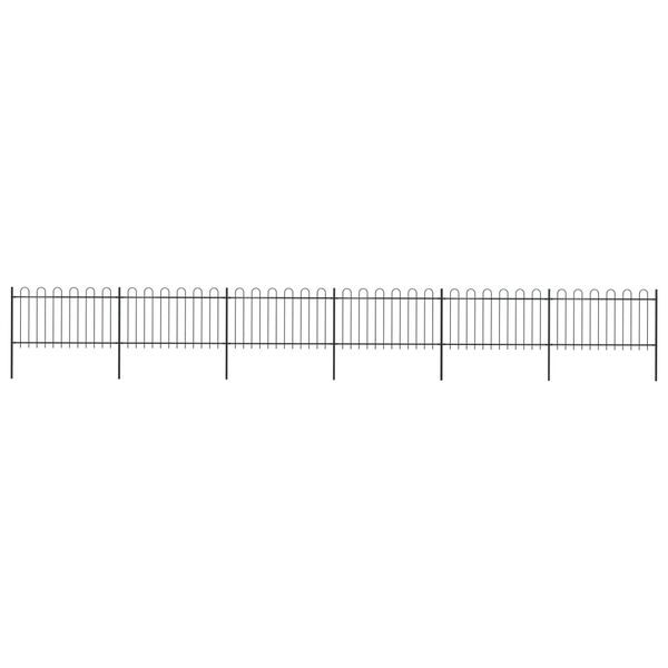 vidaXL Puutarha-aita kaarella ter&auml;s 1070x100 cm musta