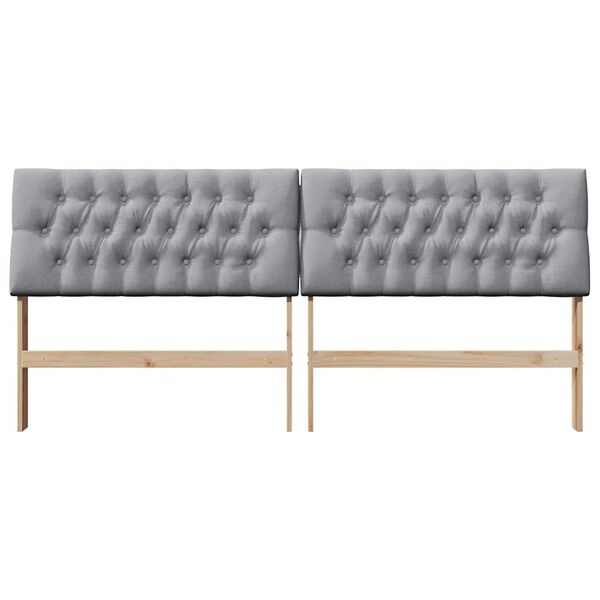 vidaXL Verhoiltu s&auml;ngynp&auml;&auml;ty Vaaleanharmaa 200 cm Massiivinen m&auml;nty