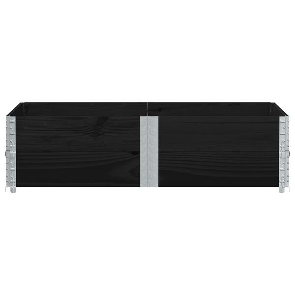 vidaXL Kuormalavan reunukset 2 kpl musta 150x100 cm täysi mänty