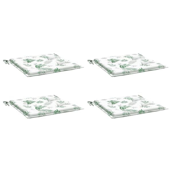 vidaXL Istuintyynyt 4 kpl lehtikuvio 50x50x4 cm kangas