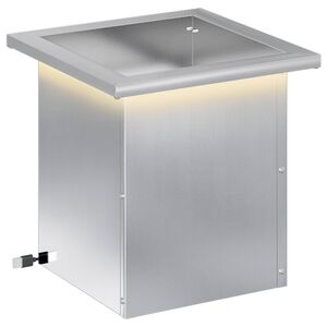 vidaXL Puutarhan istutuslaatikko LED-valolla Hopea 30 x 30 x 30 cm