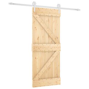 vidaXL Liukuovi 85 x 210 cm Massiivinen m&auml;nty (k&auml;sittelem&auml;t&ouml;n)