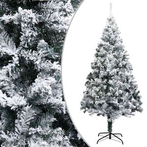 vidaXL Tekojoulukuusi lumihuurteella vihre&auml; 180 cm PVC