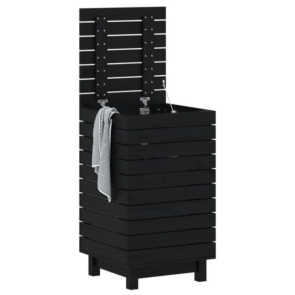 vidaXL Pyykkikori musta 44x44x76 cm t&auml;ysi m&auml;nty