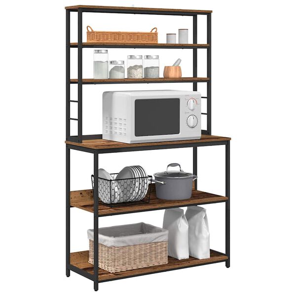 vidaXL Keitti&ouml;hylly Vanha Puu 100 x 40 x 168 cm Tekninen puu