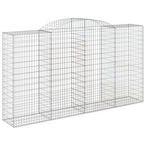 vidaXL Kaareva kivikori 300x50x160/180 cm galvanoitu rauta