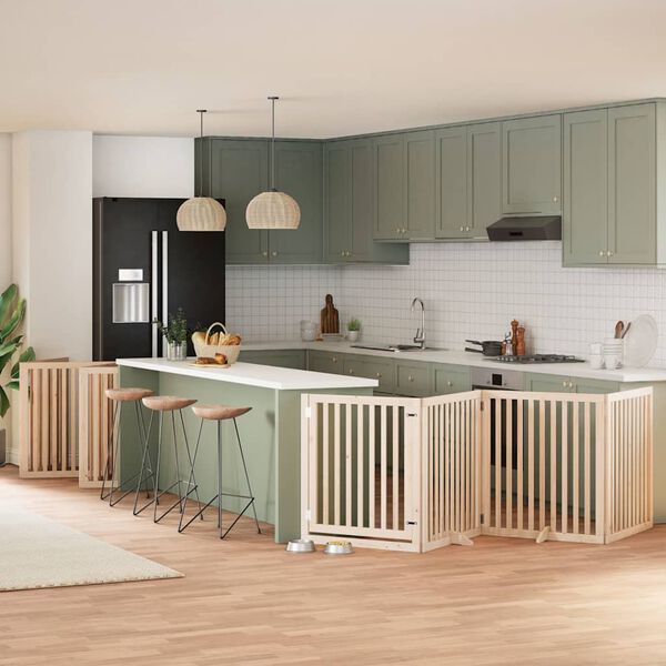 vidaXL Koiraportti kokoontaittuva 10 paneelia 800 cm poppelipuu