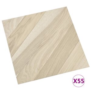 vidaXL Itsekiinnittyvä lattialankku 55 kpl PVC 5,11 m² beige raita