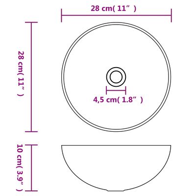 vidaXL Kylpyhuoneen pesuallas keraaminen tummanruskea pyöreä